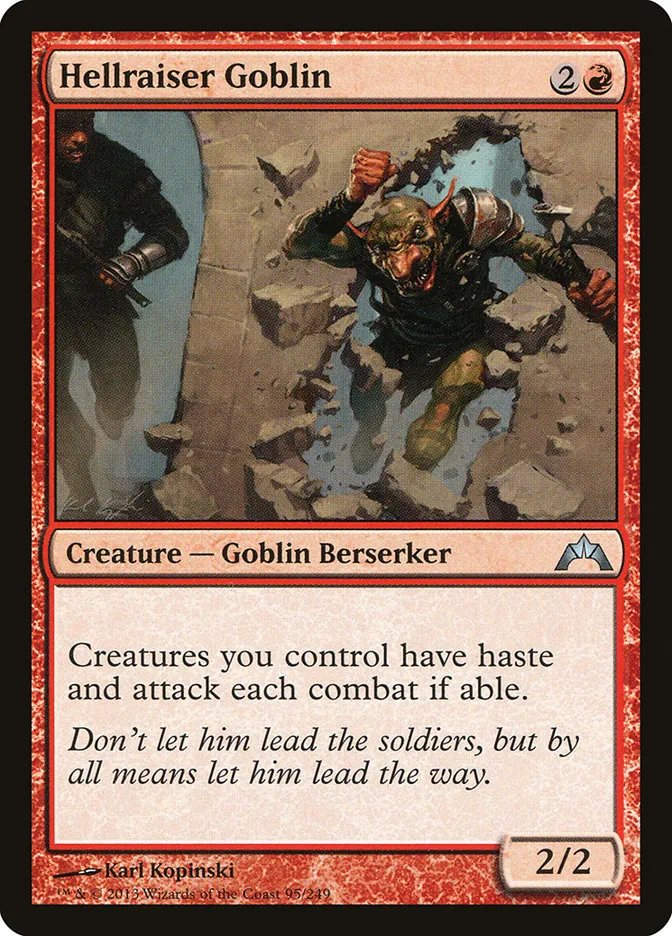2013 Gatecrash Hellraiser Goblin uncommon #95 unlisted card image