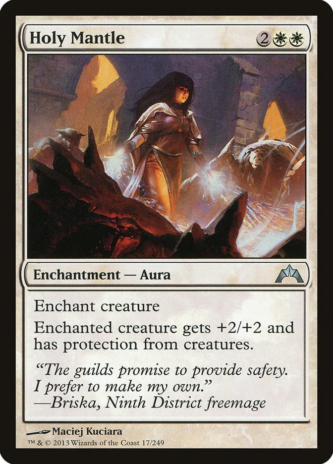 2013 Gatecrash Holy Mantle uncommon #17 unlisted card image