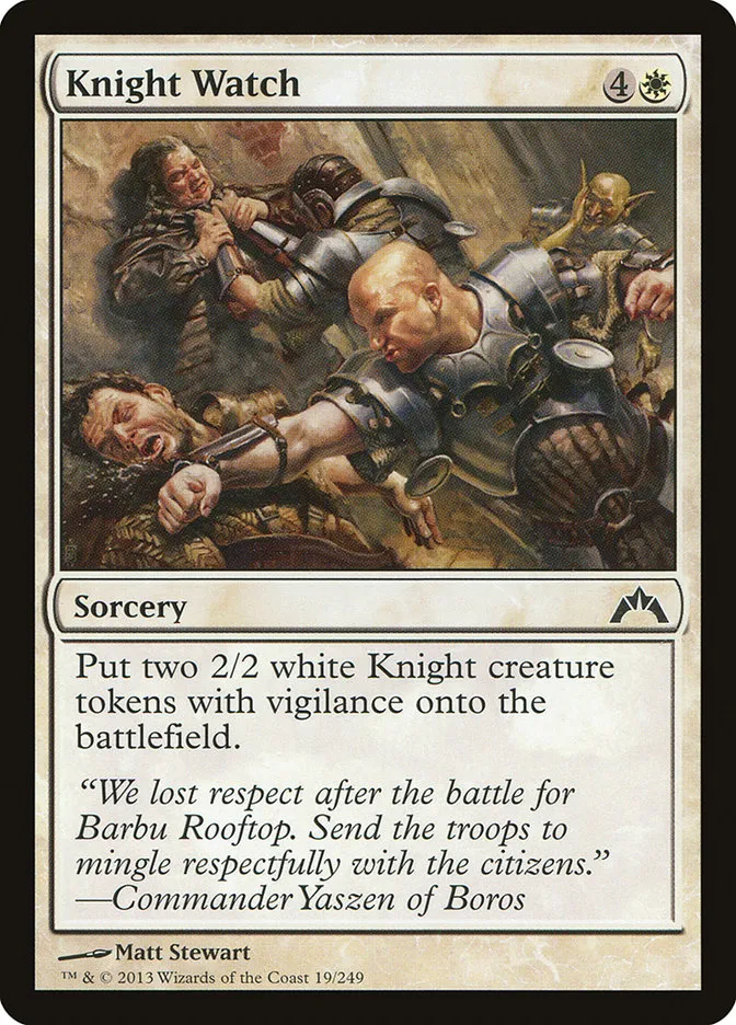 2013 Gatecrash Knight Watch common #19 unlisted card image