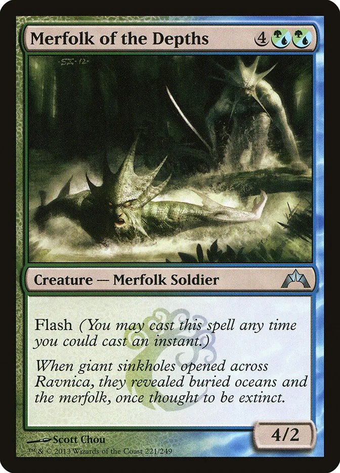 2013 Gatecrash Merfolk of the Depths uncommon #221 unlisted card image