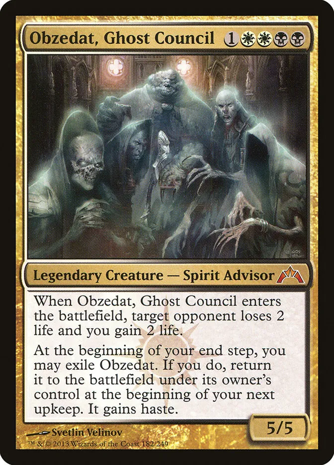2013 Gatecrash Obzedat, Ghost Council mythic #182 unlisted card image