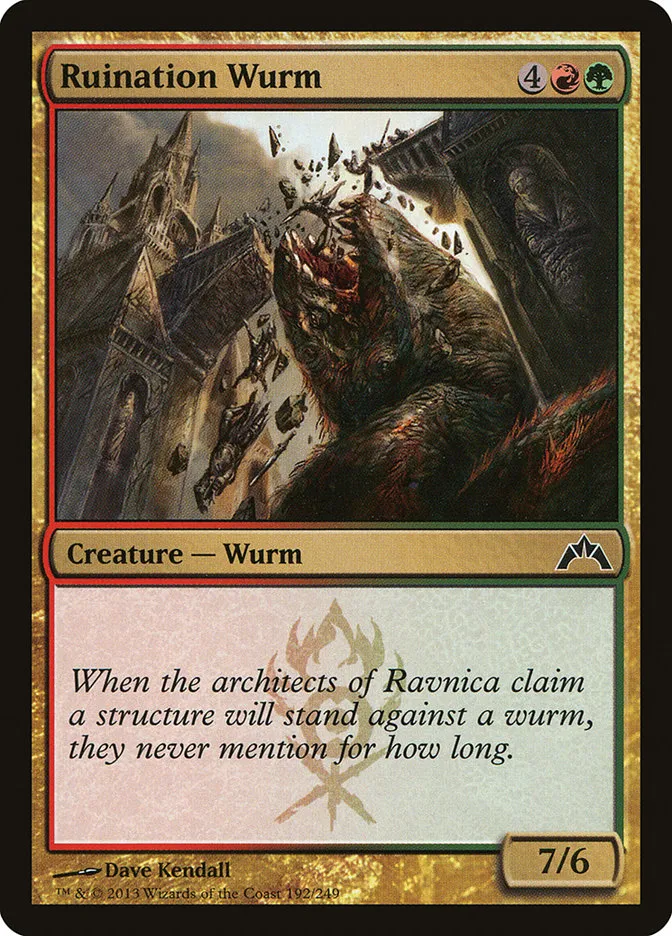 2013 Gatecrash Ruination Wurm common #192 unlisted card image