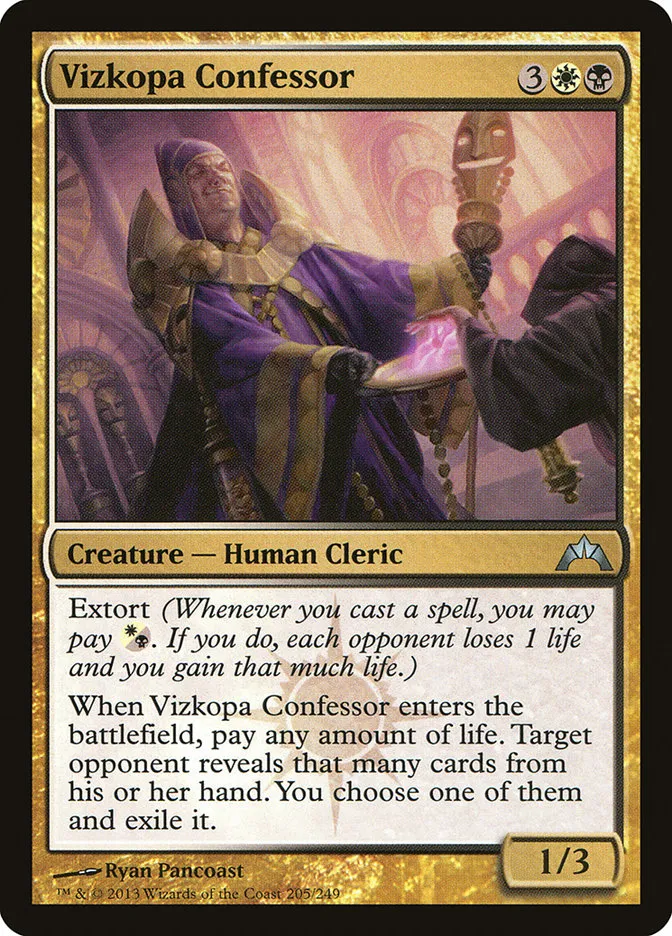 2013 Gatecrash Vizkopa Confessor uncommon #205 unlisted card image