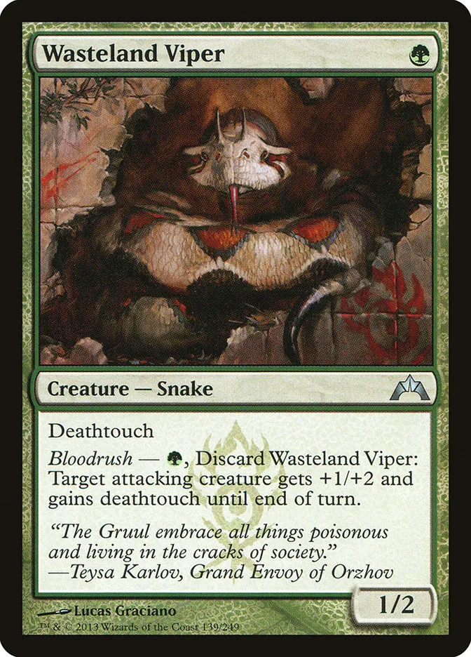 2013 Gatecrash Wasteland Viper uncommon #139 unlisted card image