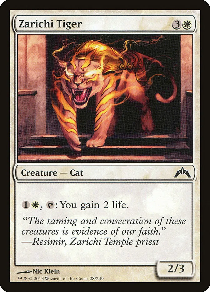 2013 Gatecrash Zarichi Tiger common #28 unlisted card image