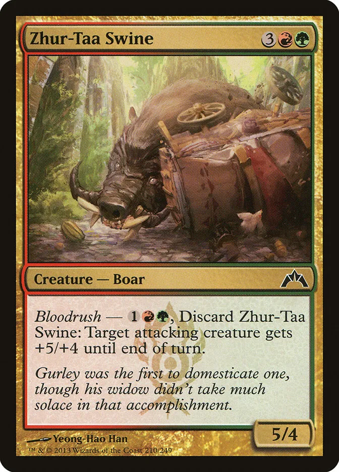 2013 Gatecrash Zhur-Taa Swine common #210 unlisted card image