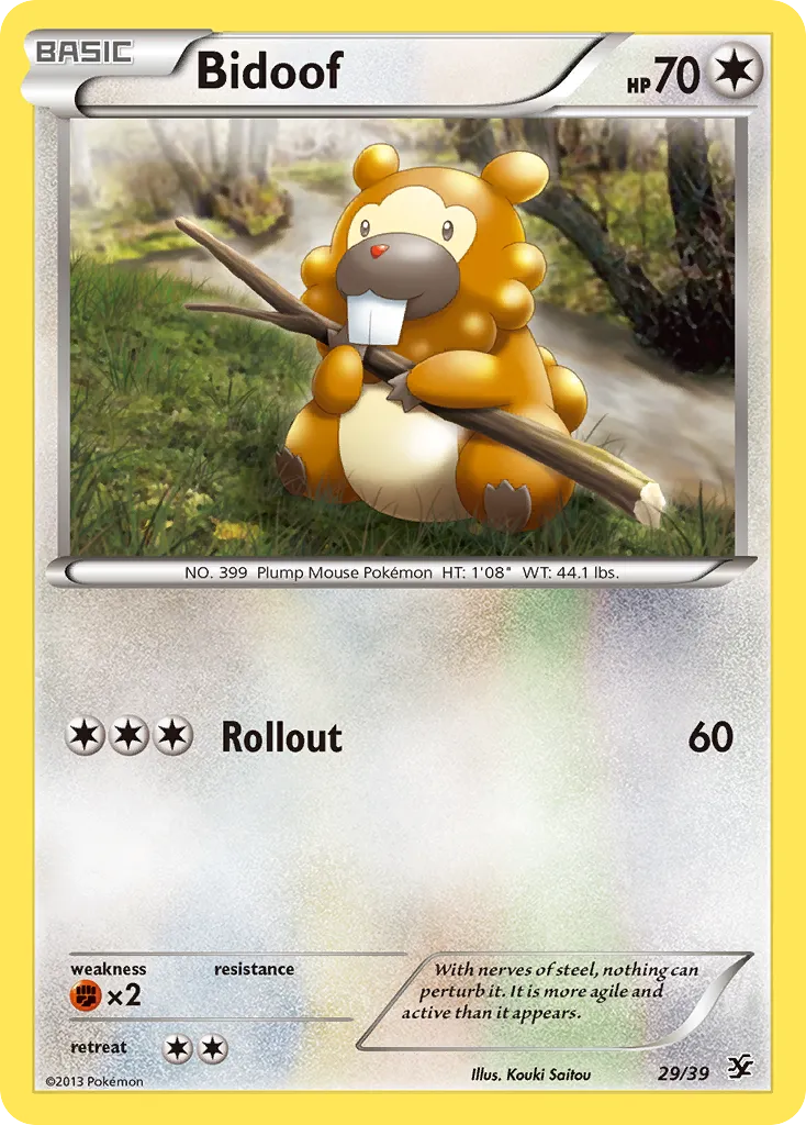 2013 Kalos Starter Set Bidoof #29/39 card image