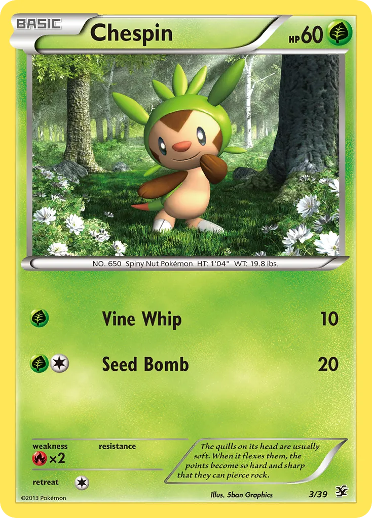 2013 Kalos Starter Set Chespin #03/39 card image