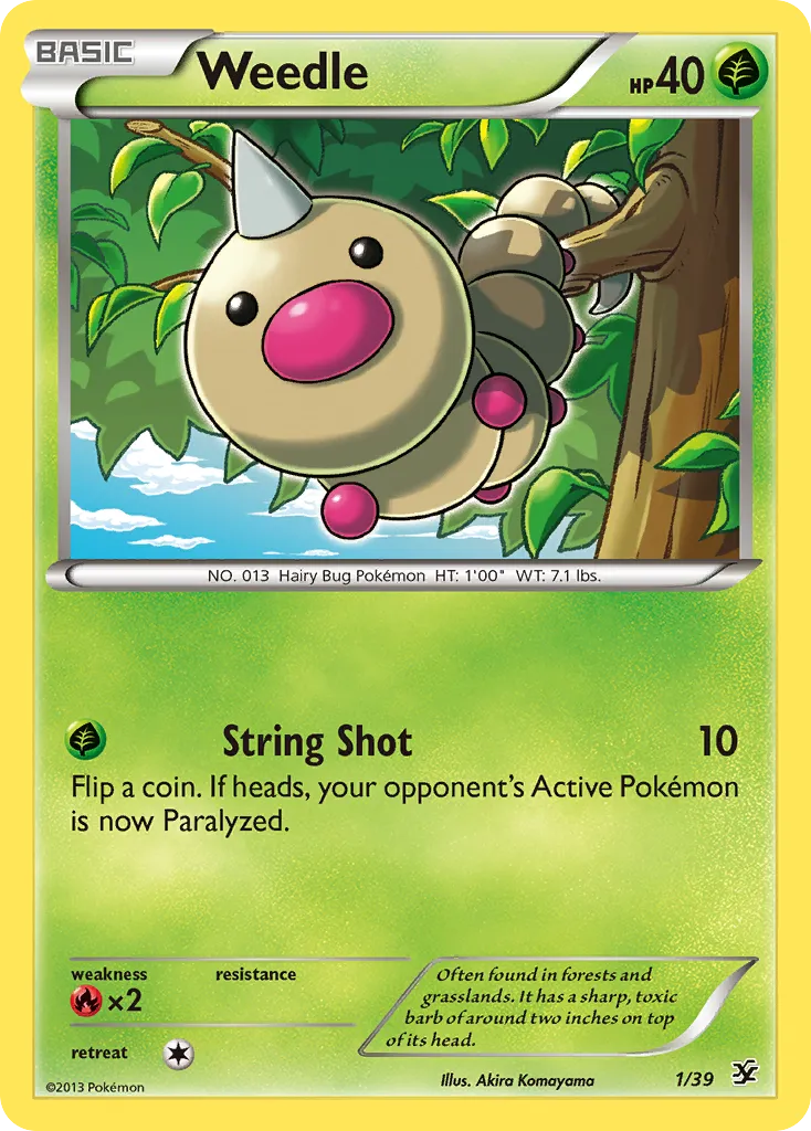 2013 Kalos Starter Set Weedle Starter Set #01/39 Starter Set card image
