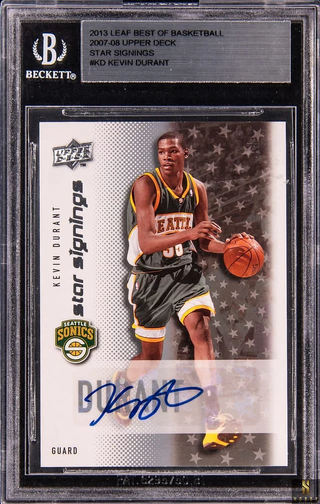 2013 Leaf Kevin Durant Best of Basketball '07-08 Upper Deck Star Signings #SS-KD card image