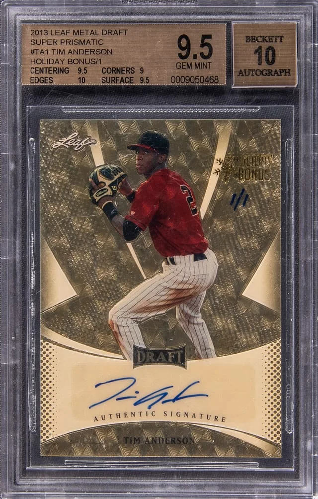 2013 Leaf Metal Tim Anderson Draft Super Prismatic #BA-TA1 card image