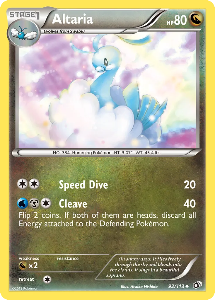 2013 Legendary Treasures Altaria #092/113 Uncommon card image
