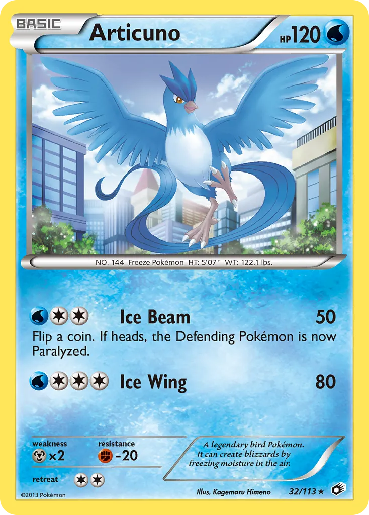2013 Legendary Treasures Articuno #032/113 Rare Holo card image