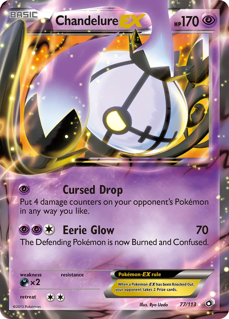 2013 Legendary Treasures Chandelure-EX #077/113 Rare Holo EX card image