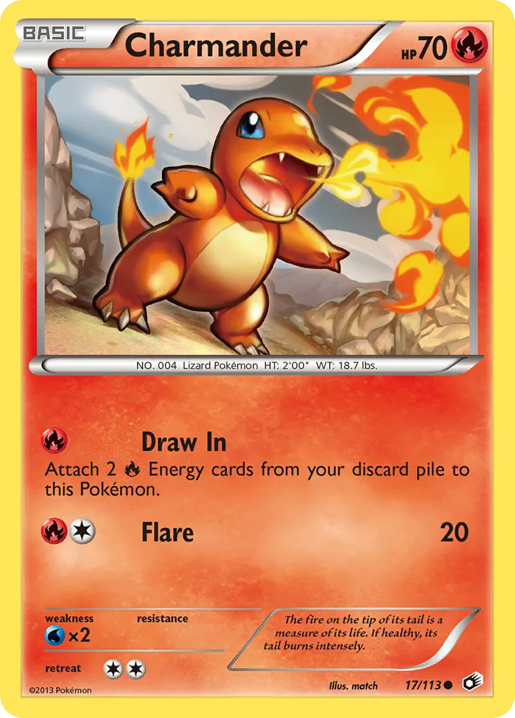 2013 Legendary Treasures Charmander Common #017/113 Common card image