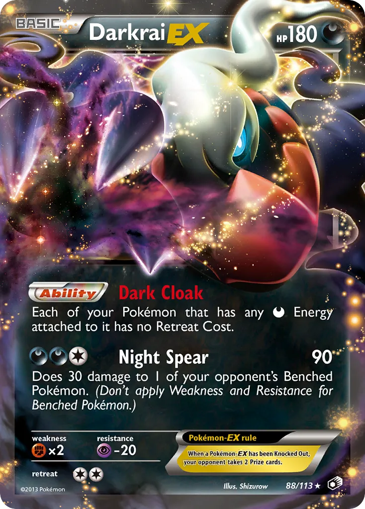 2013 Legendary Treasures Darkrai-EX #088/113 Rare Holo EX card image