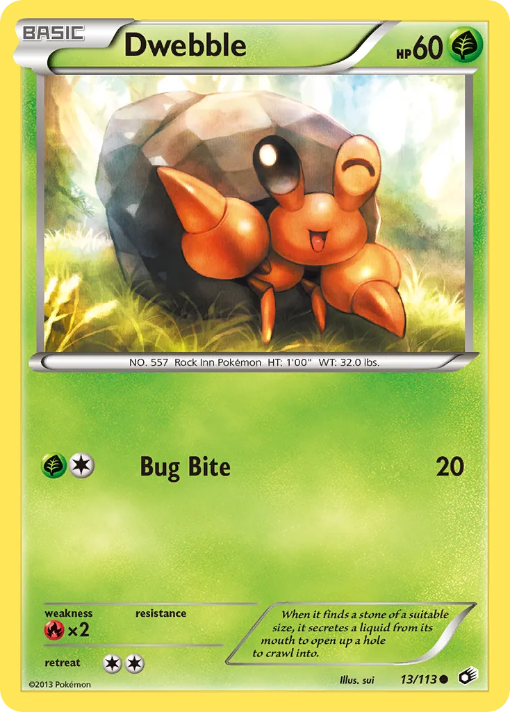 2013 Legendary Treasures Dwebble Common #013/113 Common card image
