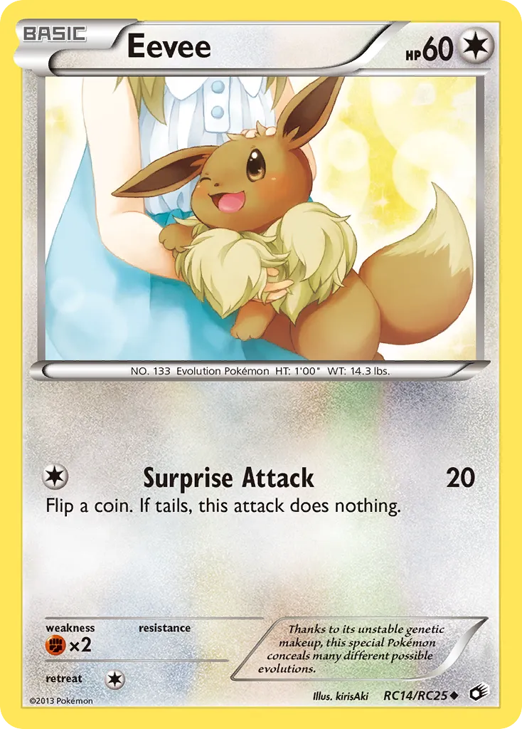 2013 Legendary Treasures Eevee Uncommon #RC14 Uncommon card image