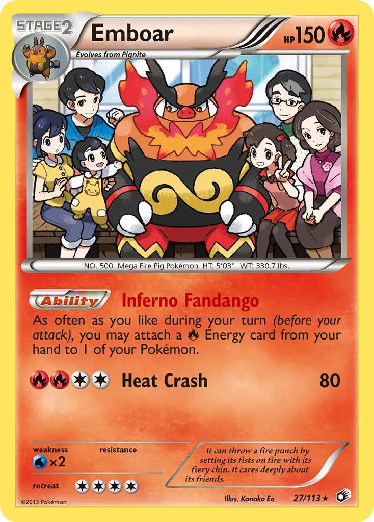 2013 Legendary Treasures Emboar #027/113 Rare Holo card image