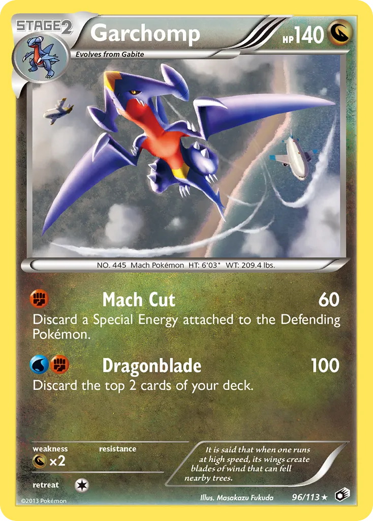 2013 Legendary Treasures Garchomp #096/113 Rare Holo card image