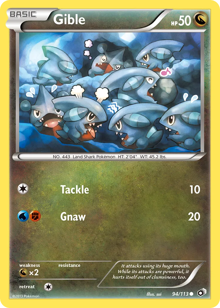 2013 Legendary Treasures Gible Common #094/113 Common card image