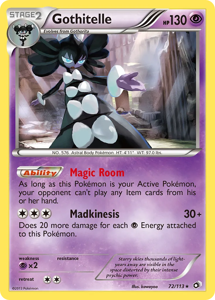 2013 Legendary Treasures Gothitelle #072/113 Rare Holo card image