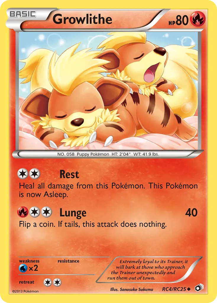 2013 Legendary Treasures Growlithe #RC4 Uncommon card image