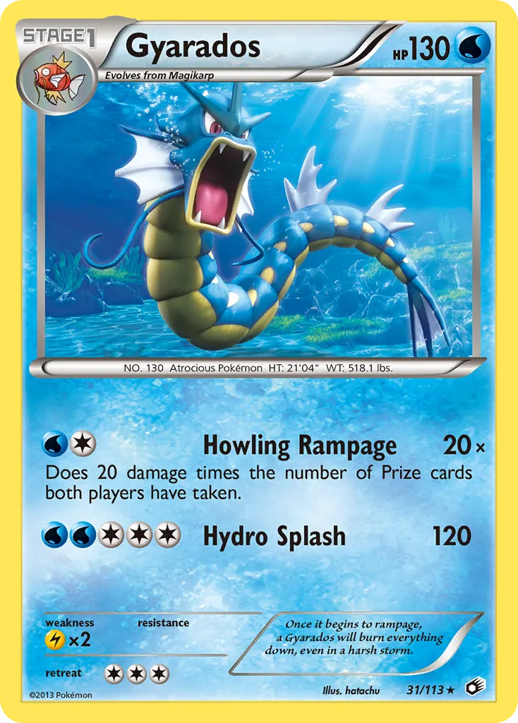 2013 Legendary Treasures Gyarados Rare #031/113 Rare card image