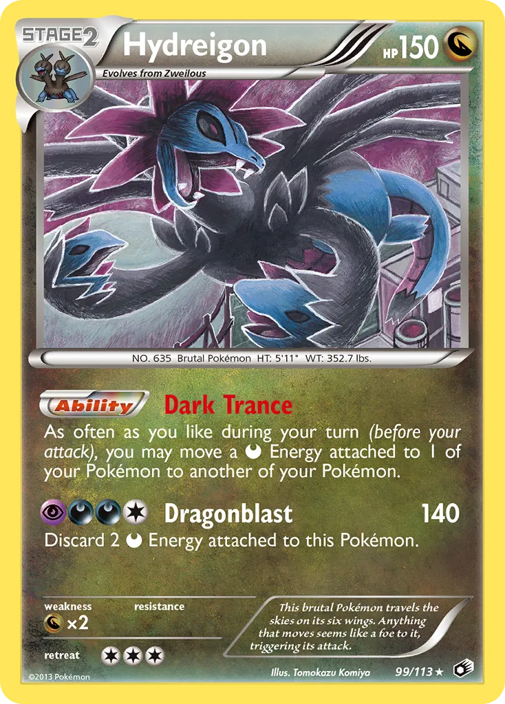 2013 Legendary Treasures Hydreigon #099/113 Rare Holo card image