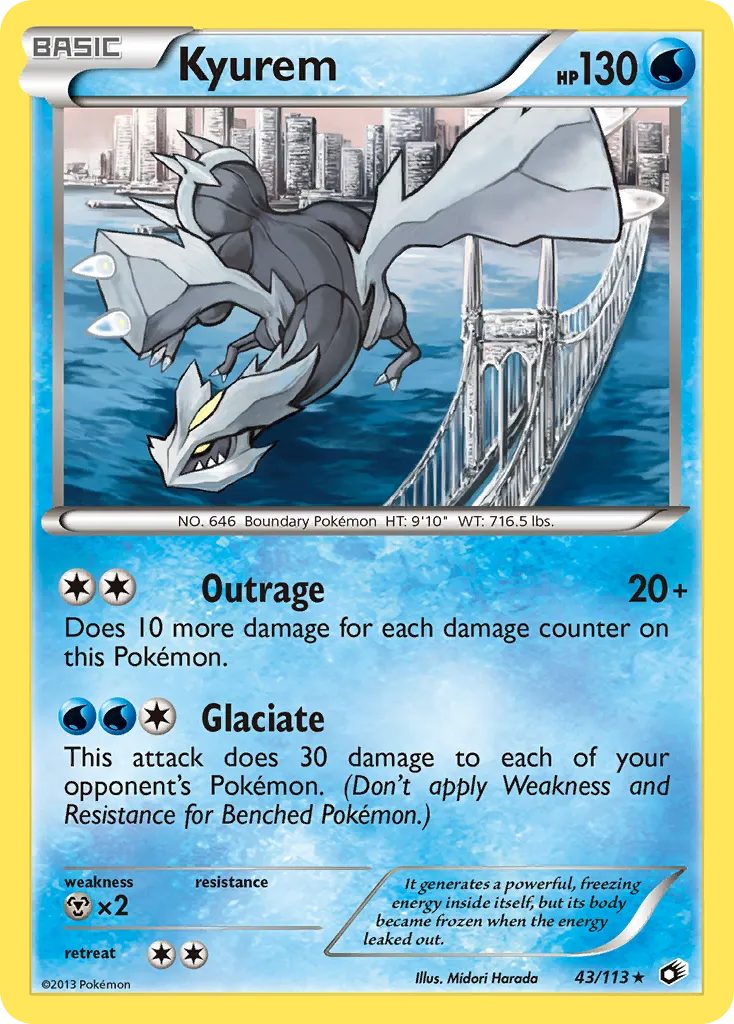 2013 Legendary Treasures Kyurem #043/113 Rare Holo card image