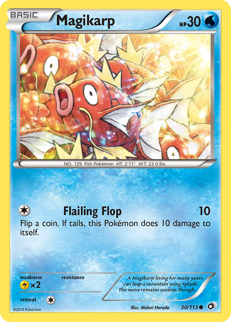 2013 Legendary Treasures Magikarp Common #030/113 Common card image