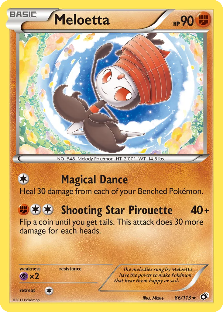 2013 Legendary Treasures Meloetta #078/113 Rare Holo card image