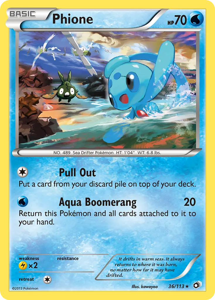 2013 Legendary Treasures Phione Rare #036/113 Rare card image