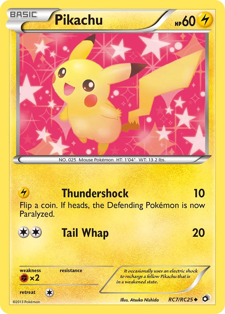 2013 Legendary Treasures Pikachu Uncommon #RC7 Uncommon card image