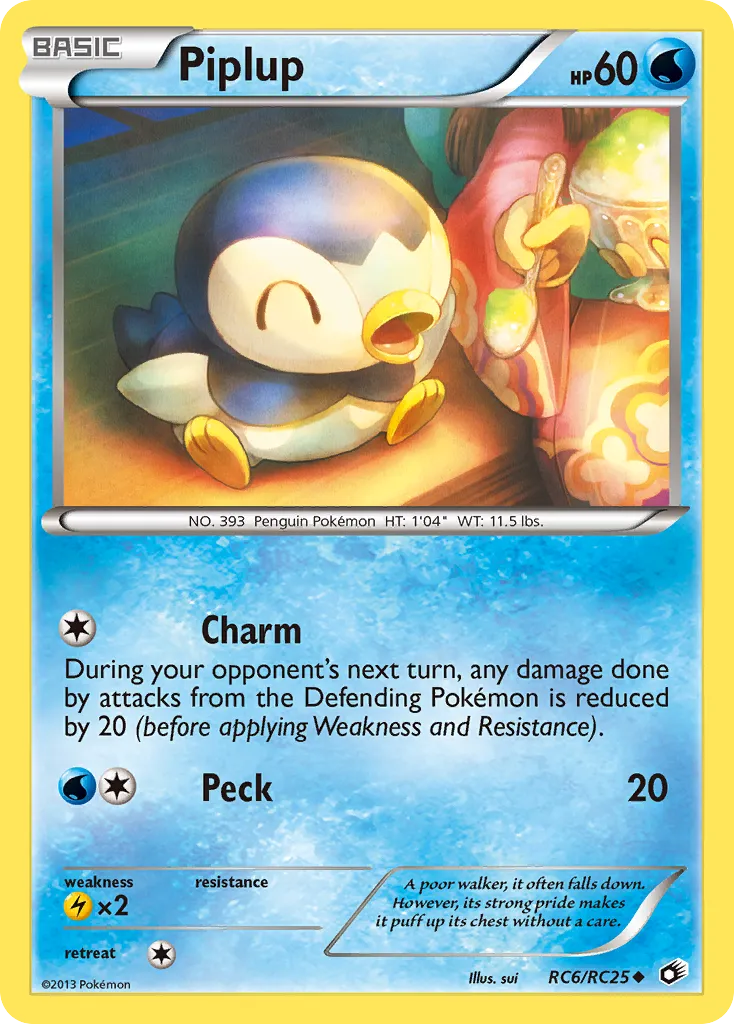 2013 Legendary Treasures Piplup Common #033/113 Common card image