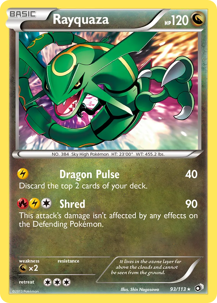 2013 Legendary Treasures Rayquaza #093/113 Rare Holo card image