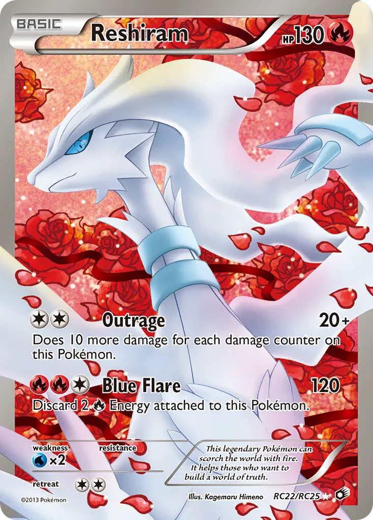 2013 Legendary Treasures Reshiram #028/113 Rare Holo card image