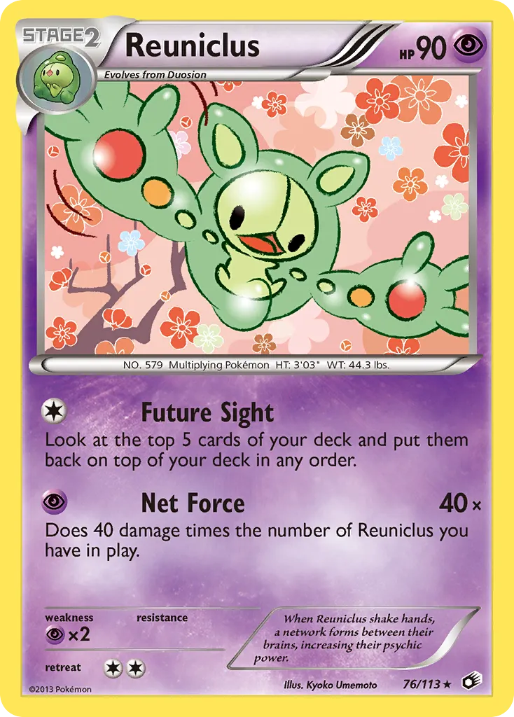 2013 Legendary Treasures Reuniclus Rare #076/113 Rare card image