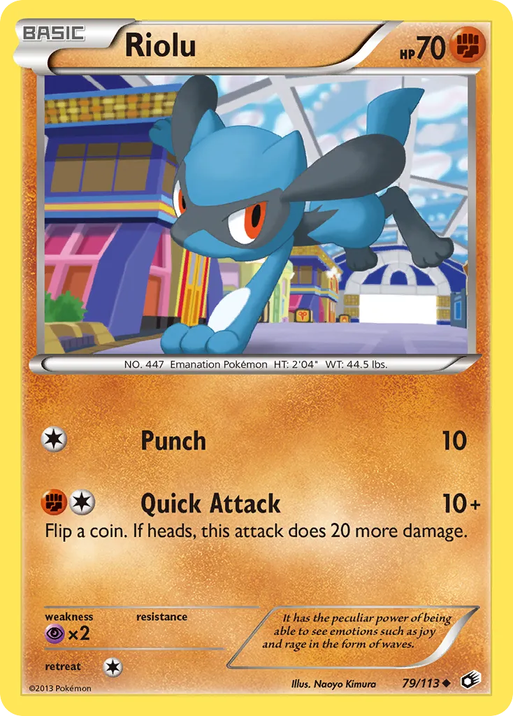 2013 Legendary Treasures Riolu #079/113 Uncommon card image