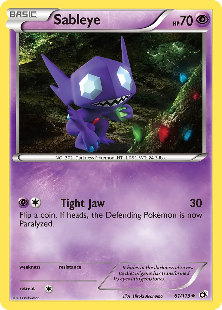 2013 Legendary Treasures Sableye #061/113 Uncommon card image