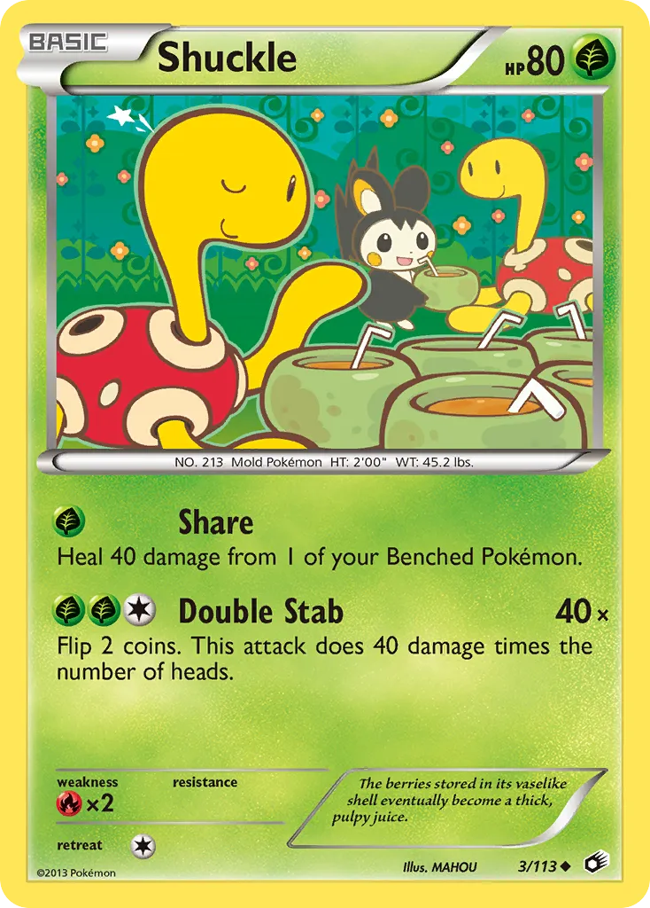 2013 Legendary Treasures Shuckle Uncommon #003/113 Uncommon card image