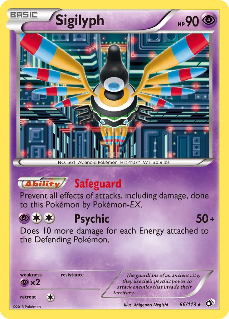 2013 Legendary Treasures Sigilyph #066/113 Rare Holo card image