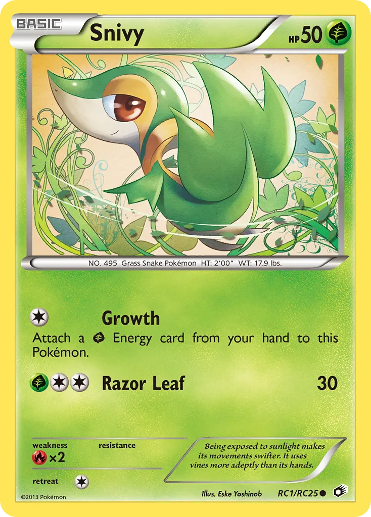 2013 Legendary Treasures Snivy Common #006/113 Common card image