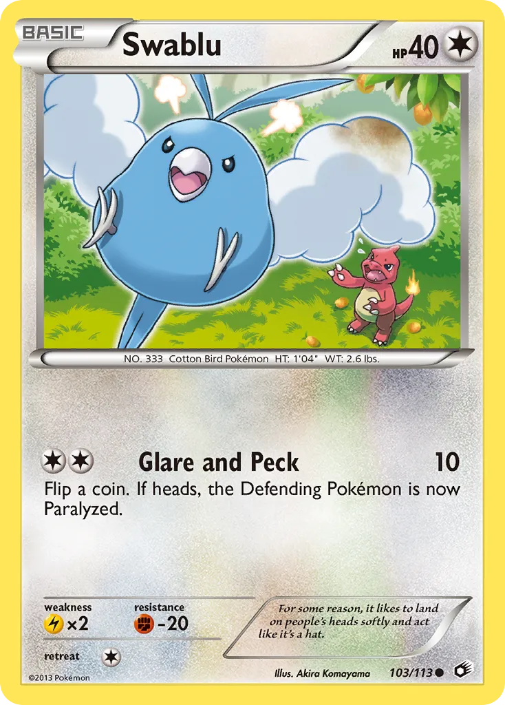 2013 Legendary Treasures Swablu Common #103/113 Common card image