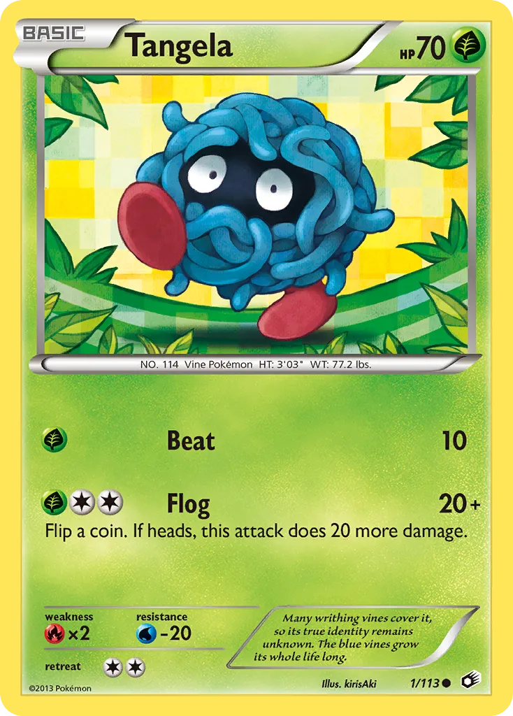 2013 Legendary Treasures Tangela Common #001/113 Common card image
