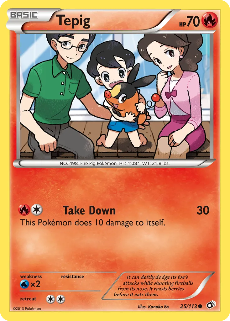 2013 Legendary Treasures Tepig Common #025/113 Common card image