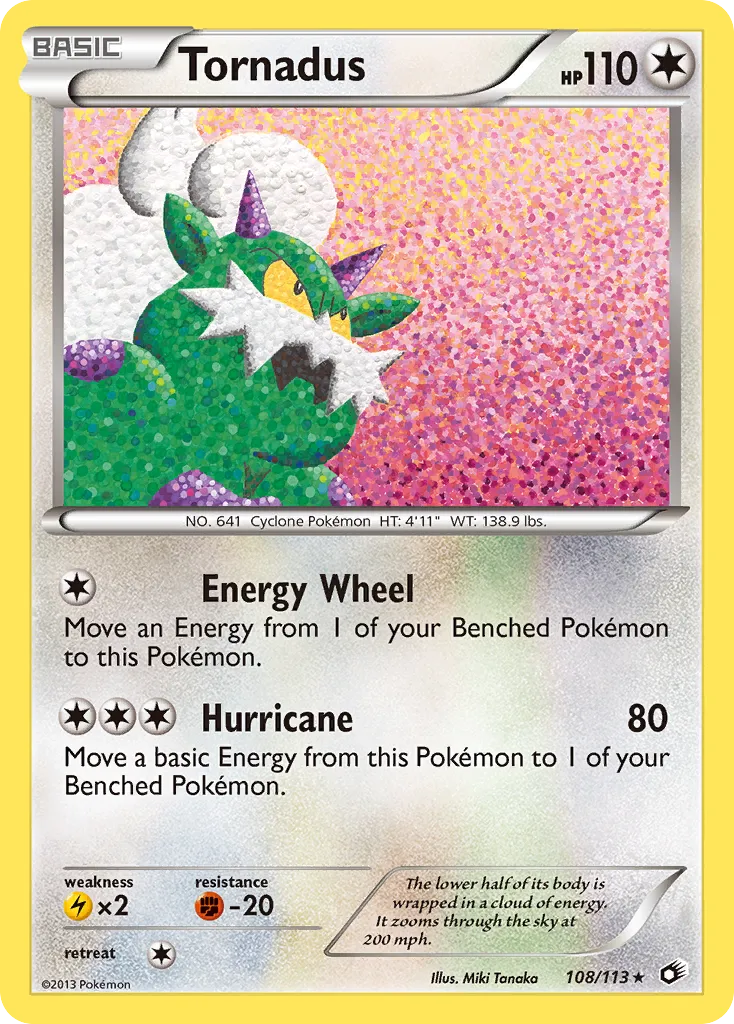 2013 Legendary Treasures Tornadus #108/113 Rare Holo card image