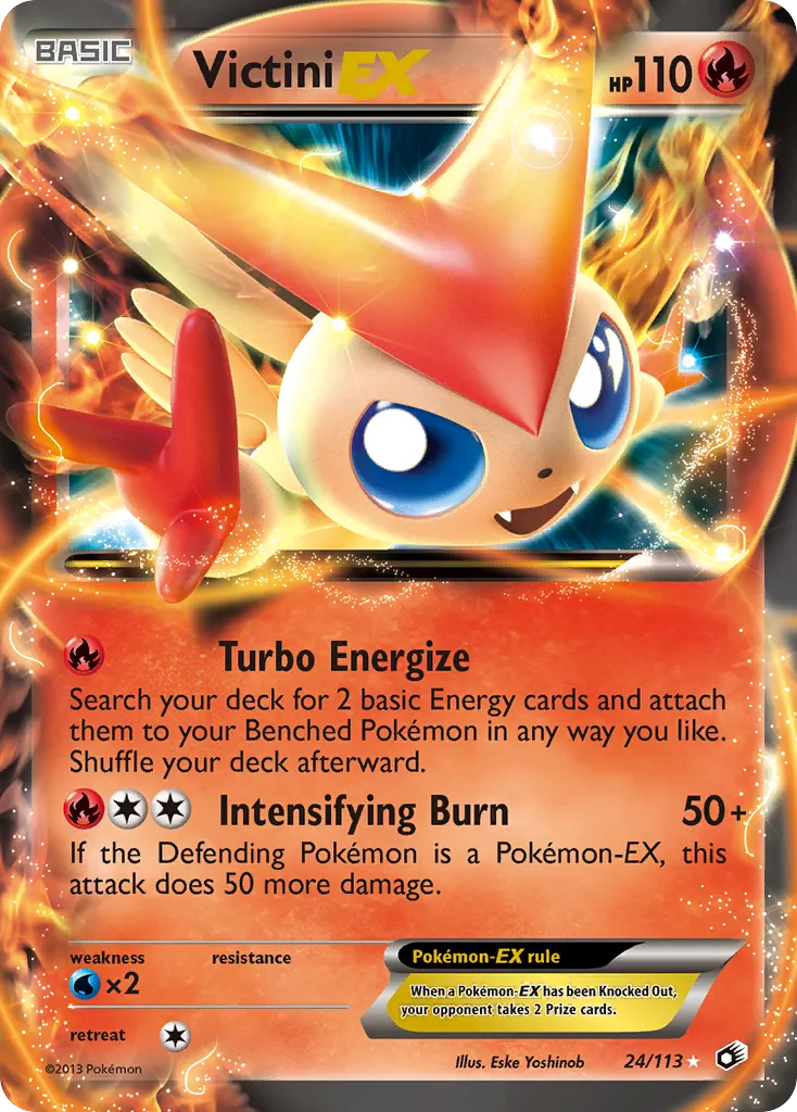 2013 Legendary Treasures Victini-EX #024/113 Rare Holo EX card image