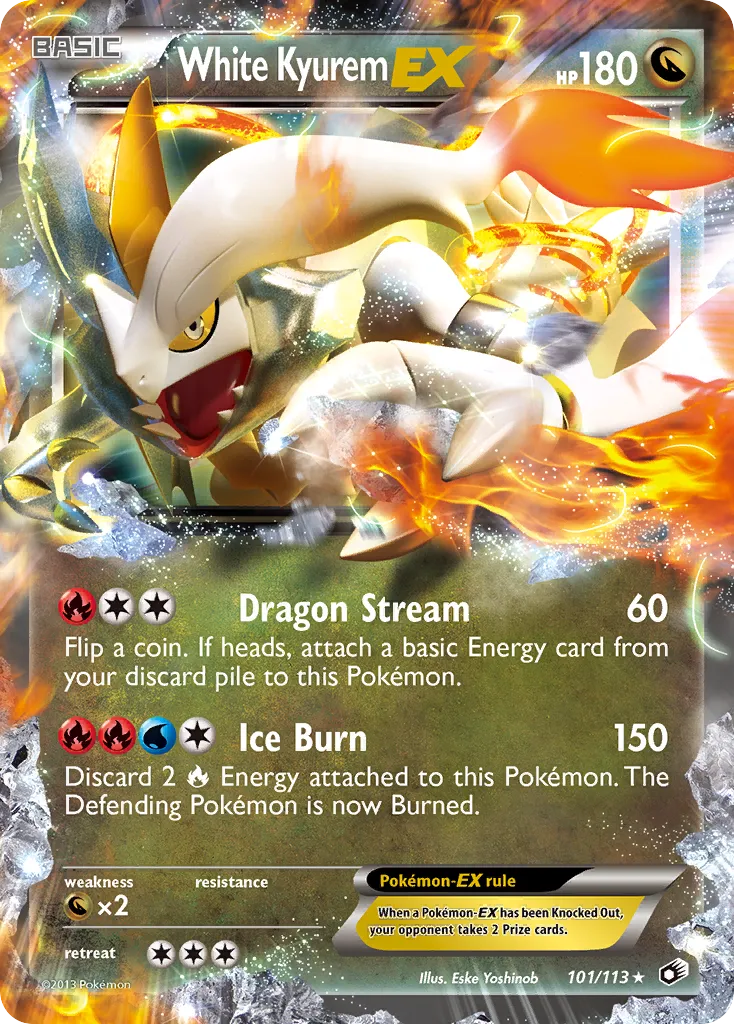 2013 Legendary Treasures White Kyurem-EX Rare Holo EX #101/113 Rare Holo EX card image