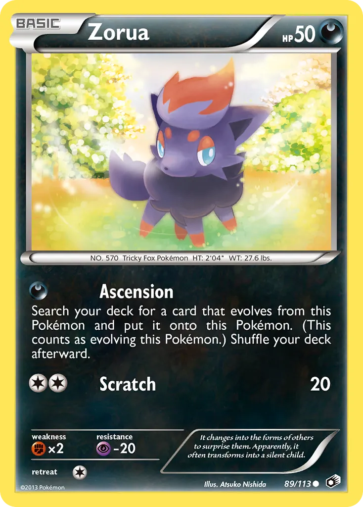 2013 Legendary Treasures Zorua Common #089/113 Common card image